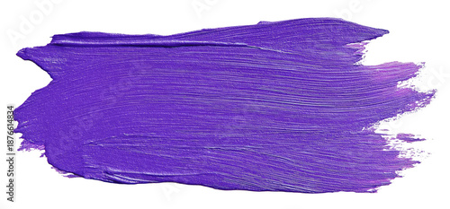 A brush stroke of vibrant purple paint against a black background, with visible texture