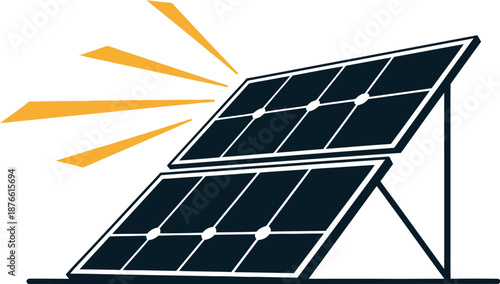 Solar panels capturing radiant sun rays, symbolizing vital energy and sustainable power generation for ecofriendly technology solutions and green environmental initiatives