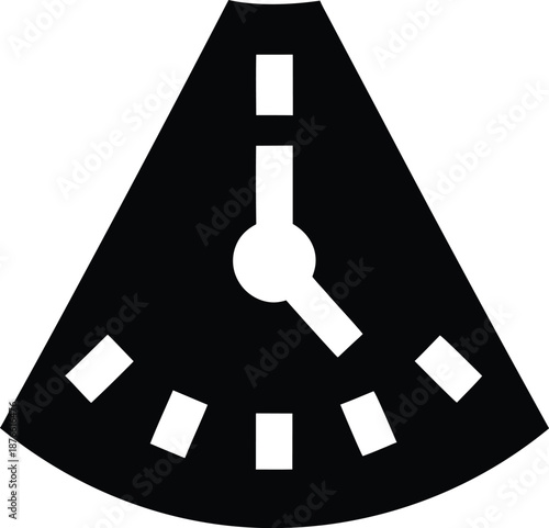 time dilation cone silhouette vector illustration on transparent background