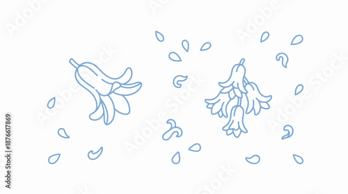 Dandelion seeds blowing in the wind. Spring Vector Packs. EPS Editable