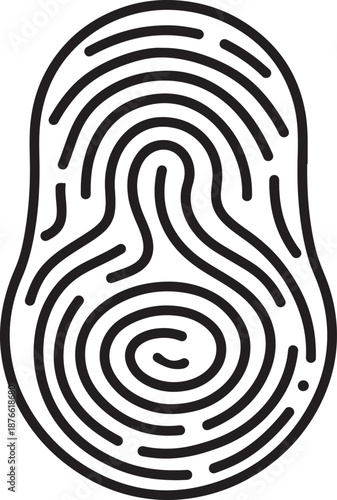Fingerprint icon for identity security personal data privacy and biometric identification