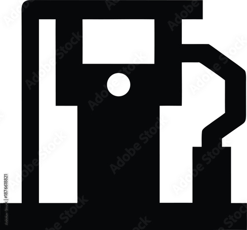 hydrogen fueling station silhouette vector illustration on transparent background