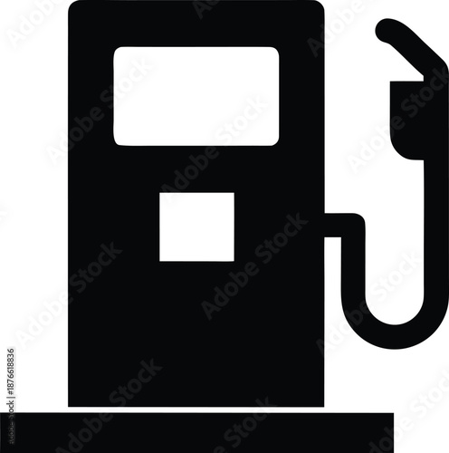 hydrogen fueling station silhouette vector illustration on transparent background