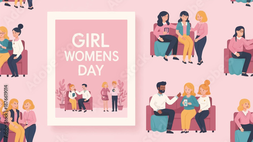 Cheerful individuals gathered on couches, celebrating a special day with positive connections and shared moments