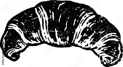 Vintage croissant illustration traditional french pastry with flaky texture and crescent shape