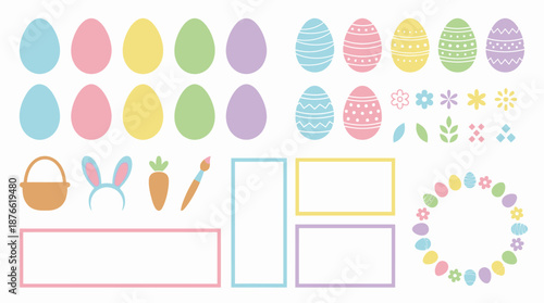 Easter eggs and springtime celebration icons. Spring Vector Packs. EPS Editable