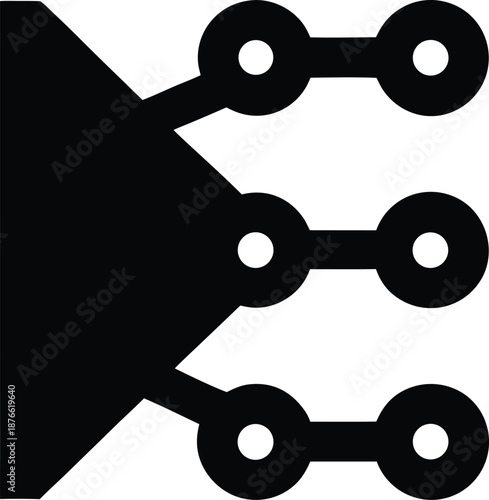 entanglement symbol linked particles silhouette vector illustration on transparent background