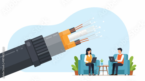 Digital communication with fiber optics and remote workers