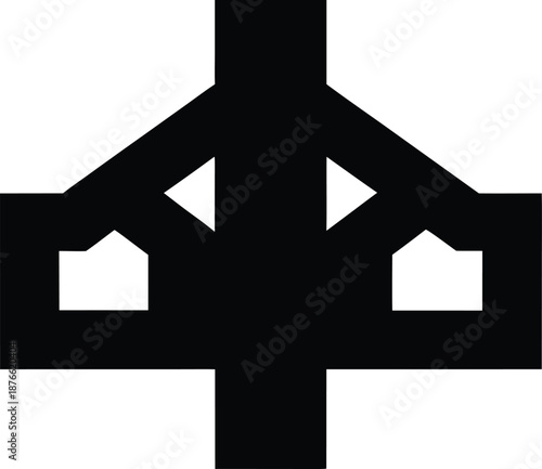 cross laminated timber frame silhouette vector illustration on transparent background