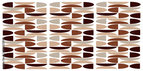 Brown repeated beans, coffee pattern. Seamless and simple coffee beans pattern. Geometric coffee house wallpaper print pattern.eps.10