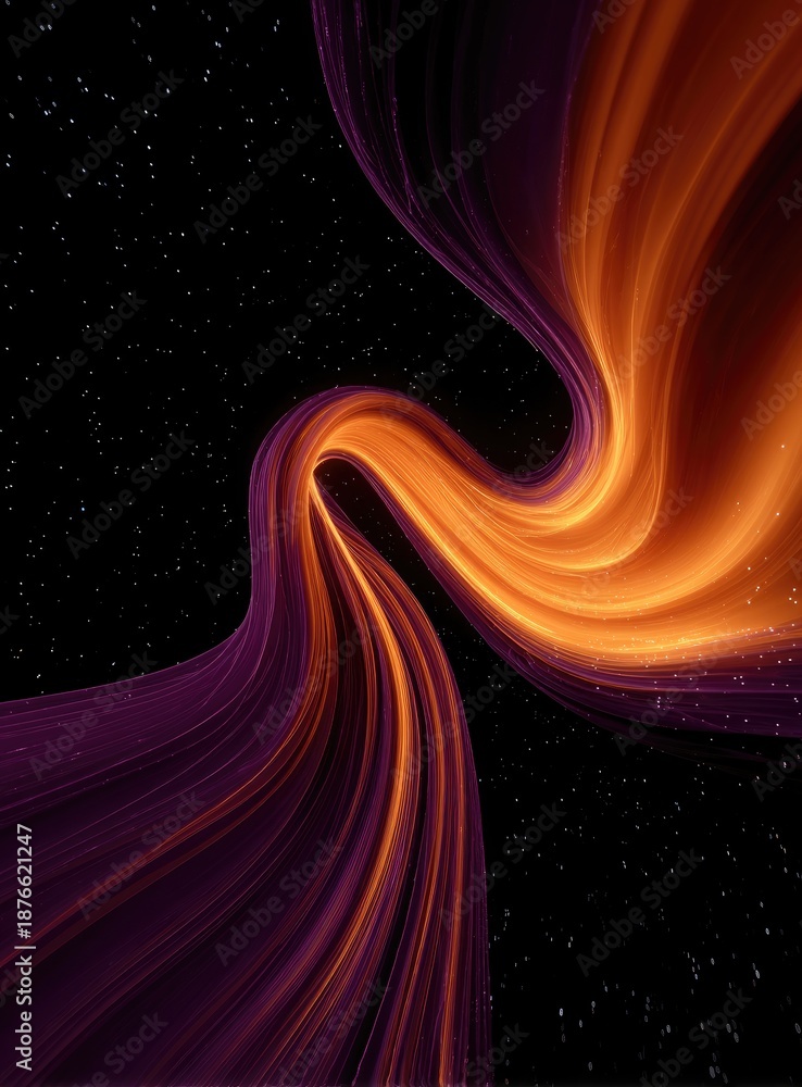 Obraz premium Abstract Swirling Energy Flow in Deep Space.