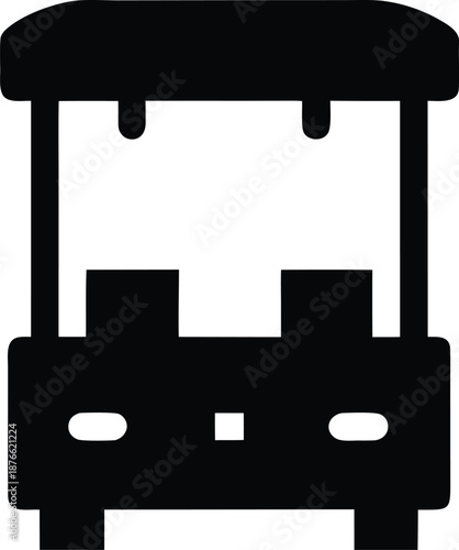 autonomous bus stop kiosk silhouette vector illustration on transparent background