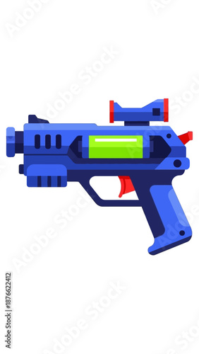 Futuristic Blue Laser Gun Toy Icon Vector Illustration