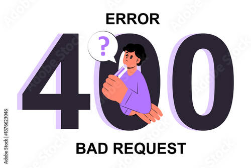 400 Bad Request Error Page Website Problem Illustration