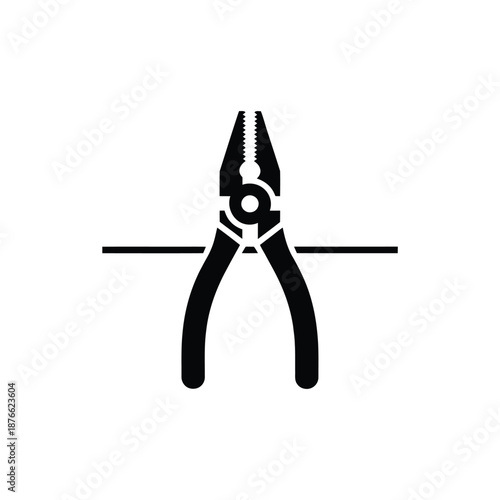Black and white illustration of a pair of pliers