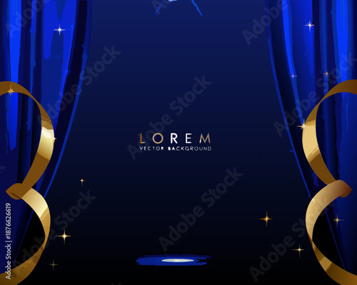 Elegant gold and blue vector background for luxury presentations