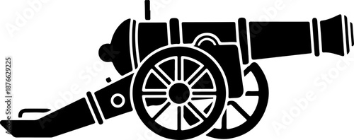 Old War Cannon silhouette vector illustration