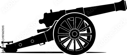 Old War Cannon silhouette vector illustration