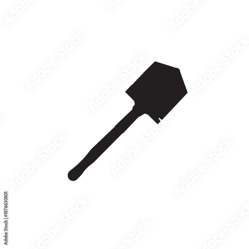 Garden trowel tool silhouette vector. Simple garden trowel silhouette icon for DIY guides, gardening apps, hardware stores, and instructional designs.