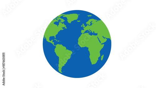 Stylized Earth Globe Icon with Continents and Oceans