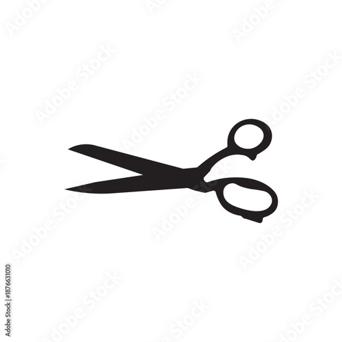 Simple scissor icon vector silhouette. Minimal scissors silhouette for web icons, stickers, tutorials, and product graphics. Fully editable vector format.