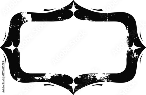 Vintage decorative frame with grunge texture and elegant ornamental border design