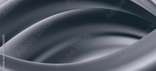 3d chrome liquid wavy texture, silver silk fabric background or smooth metal foil. Render of luxury cloth or curtain with wavy folds, shiny gradient effect flying in motion. 3d vector chrome texture