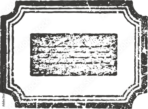 Vintage decorative frame with distressed texture and ornate border design