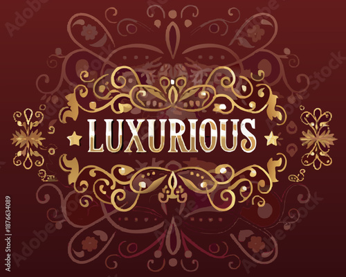 Luxurious golden ornate design with elegant typography