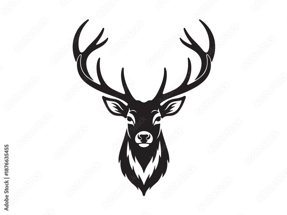 Fototapeta premium Deer Head Silhouette