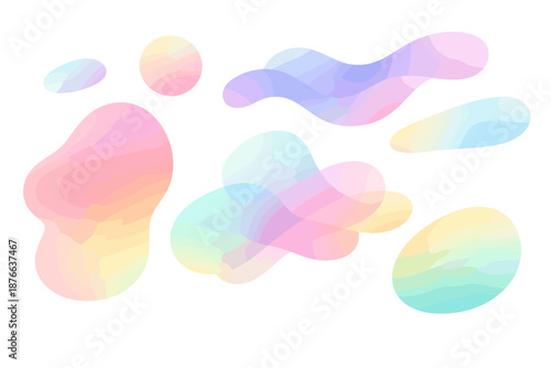 Abstract pastel shapes with soft gradients and a watercolor effect