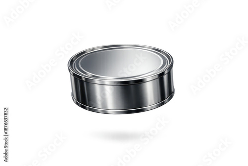 Shiny Metal Can Isolated on transparent background Rendered in 3D