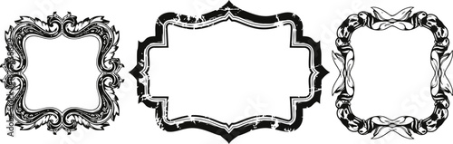 ornate vintage decorative frames set with intricate floral and baroque elements for design borders