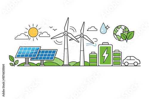 Renewable energy sources powering a sustainable future with clean technology