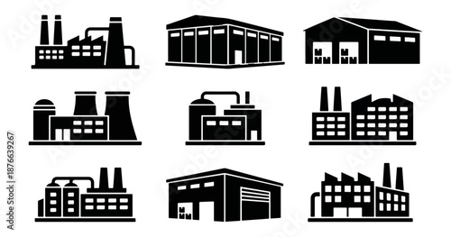 Outlined building illustrations on dark background for design