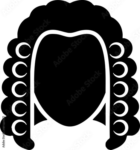 Traditional Judge or Barrister Wig Black Icon