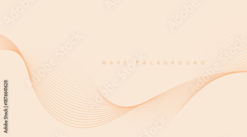 Abstract wave pattern background orange dots on beige minimalist design