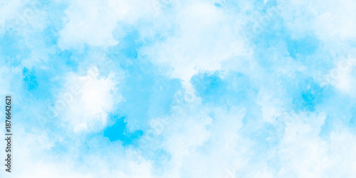 Abstract grunge sky blue soft painted watercolor paint splash. inspiring views of fluffy clouds blue sky background. cloudy blue sky various natural clouds and smoke. morning cloud in the sky.