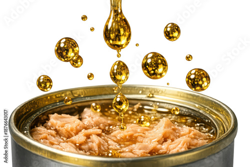 Wallpaper Mural Canned Tuna with Oil Drizzling, food photography transparent background. Torontodigital.ca