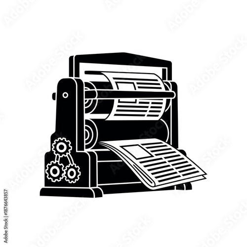 Newspaper Printing Press Machine Icon.