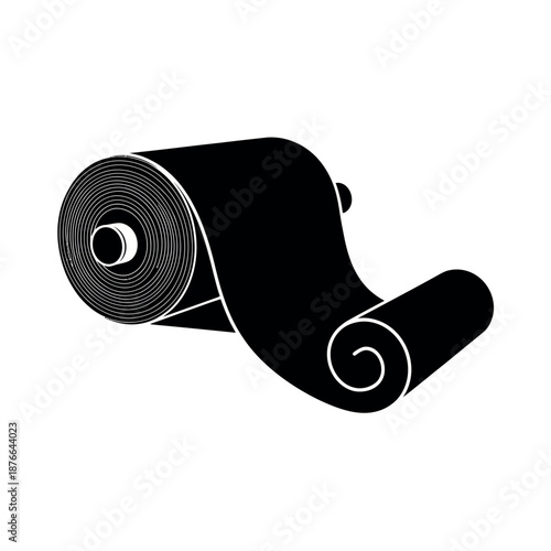 Roll of Fabric or Paper Unrolling.