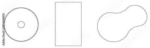 Geometric forms showcase minimalism, balance, and harmony. the graphic image portrays simple yet sophisticated shapes that can be used for various design concepts.