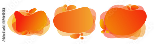 Organic liquid colorful abstract shapes set. Modern design isolated white background. Can use for background on website or mobile apps. Template ready for use in web or print design, card, template