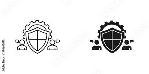 Shield with Crown and People Icon