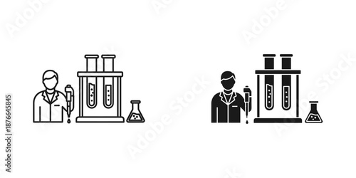 Scientists Working in Laboratory with Test Tubes