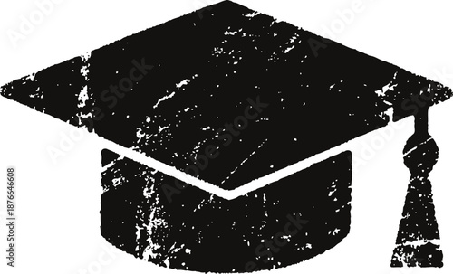 worn graduation cap with tassel symbolizing academic achievement and graduation ceremony