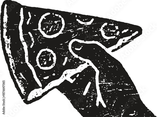 Hand holding a slice of pepperoni pizza with melted cheese and crispy crust