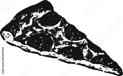 Slice of pepperoni pizza with melted cheese and crispy crust illustration