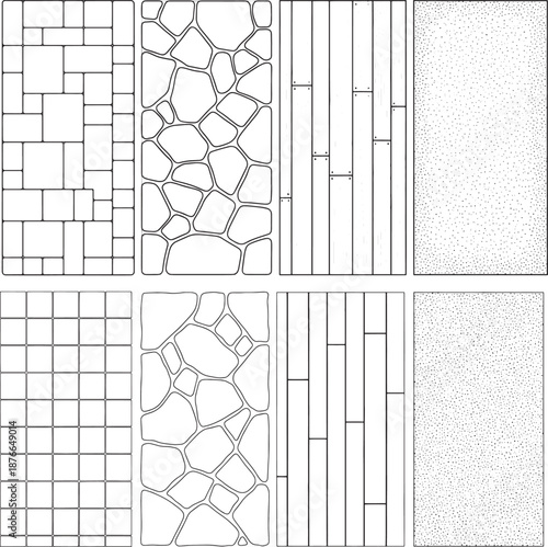 A Collection of Architectural Texture Patterns: Brick, Stone, Wood, and Rough Surfaces.