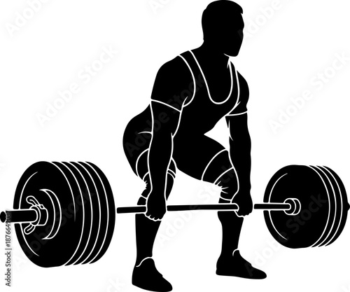 Deadlift Gym exercise silhouette vector illustration